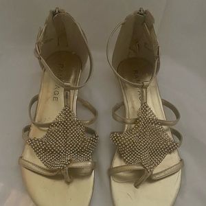 Gold gladiator sandals